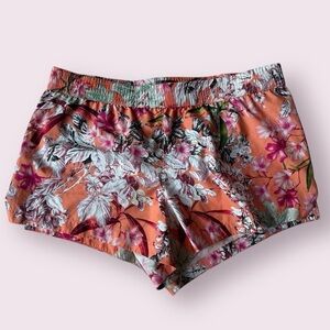 Miss Bikini Luxe Pink Orange Floral Swim Shorts Medium